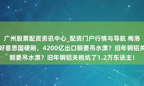 广州股票配资资讯中心_配资门户行情与导航 梅洛尼拍桌骂醒欧洲！跟好意思国硬刚，4200亿出口额要吊水漂？旧年钢铝关税坑了1.2万东谈主！