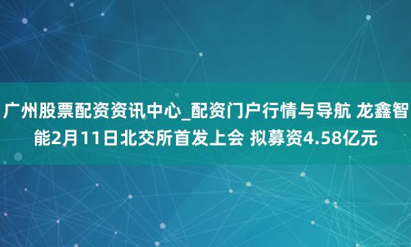广州股票配资资讯中心_配资门户行情与导航 龙鑫智能2月11日北交所首发上会 拟募资4.58亿元