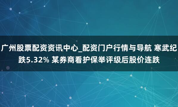 广州股票配资资讯中心_配资门户行情与导航 寒武纪跌5.32% 某券商看护保举评级后股价连跌
